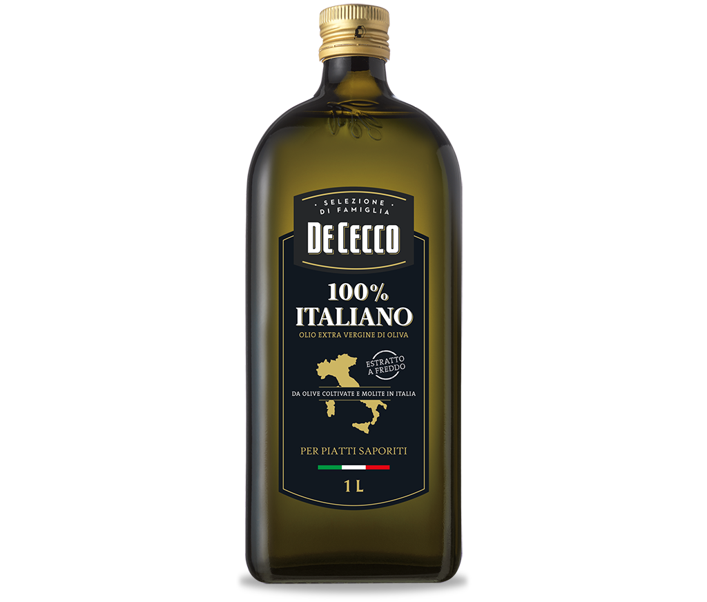 100% Italiano<br>Olio extra vergine di Oliva
