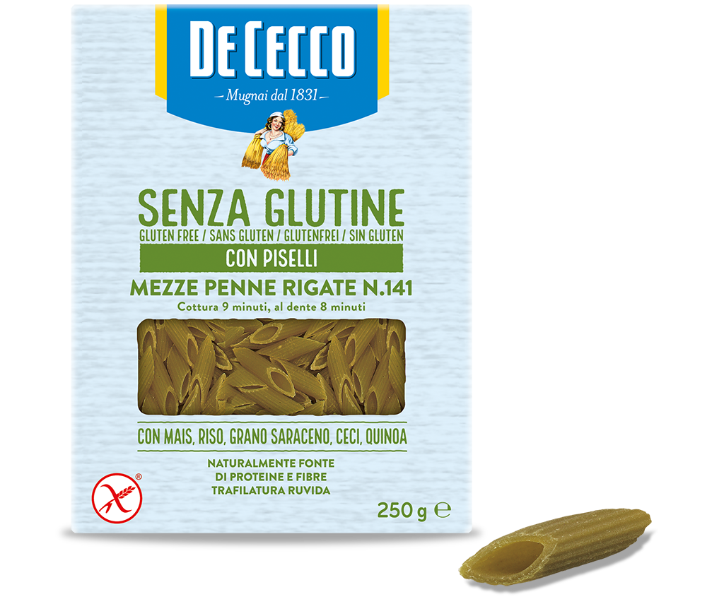 Mezze Penne Rigate n° 141 - Gluten-Free, made with Peas