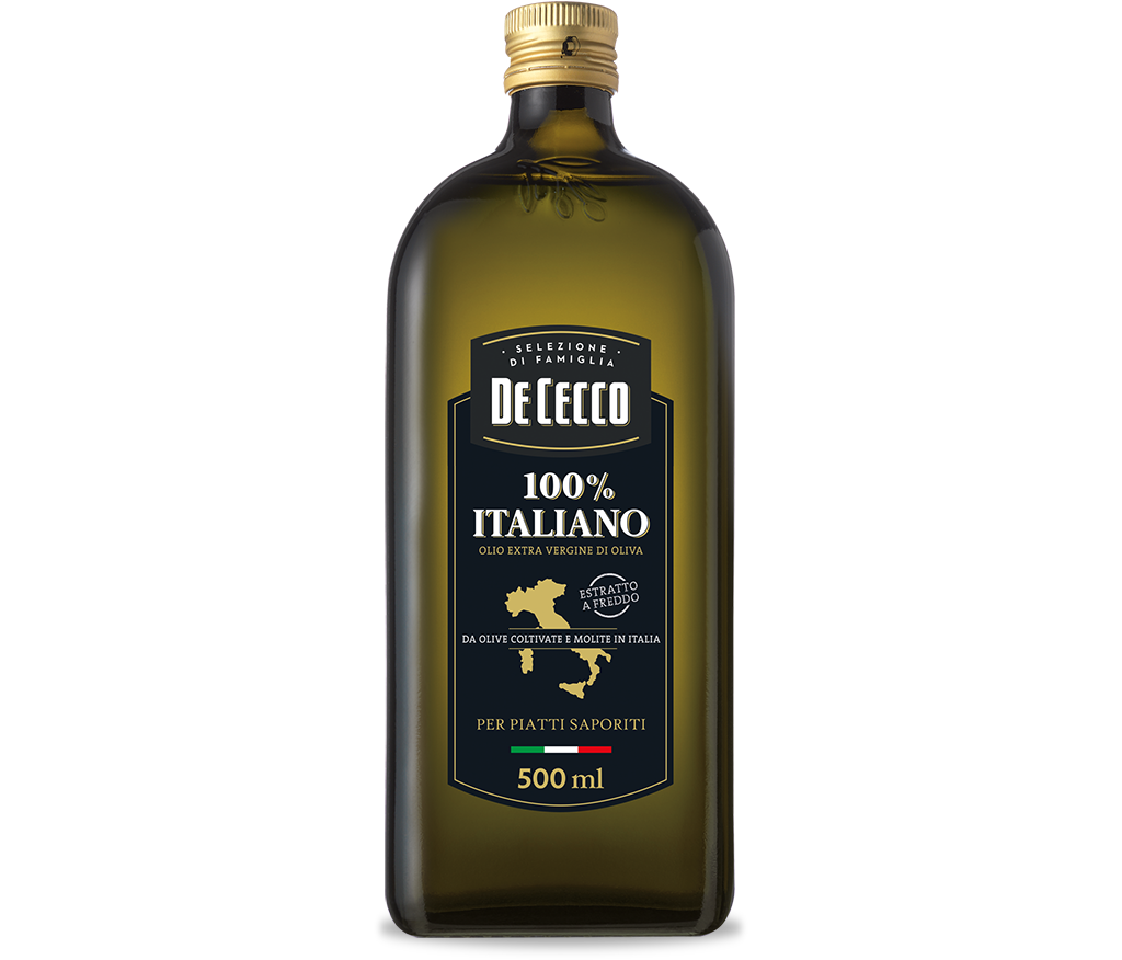 100% Italiano<br>Olio extra vergine di Oliva