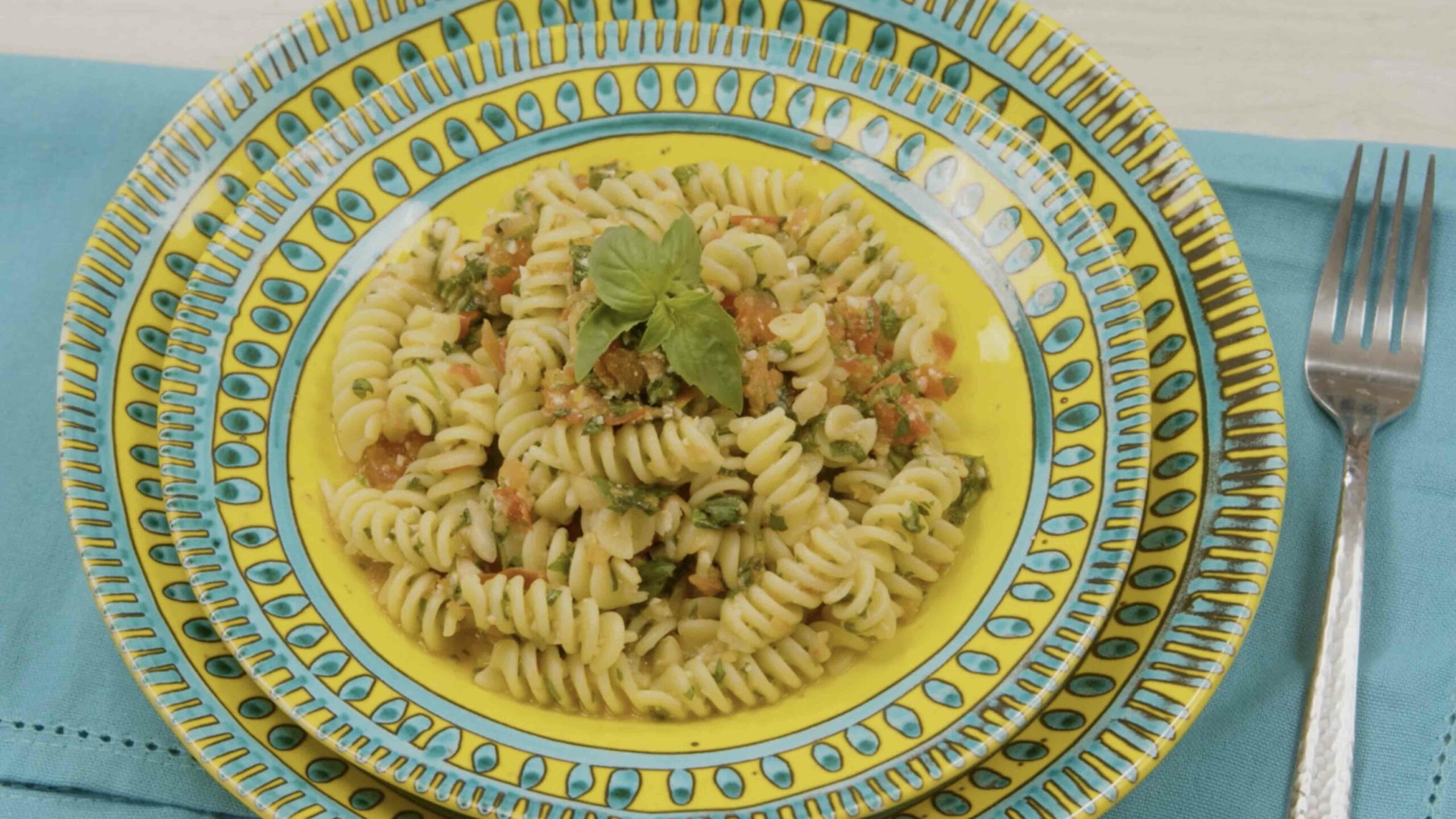 Fusilli con pesto alla siciliana