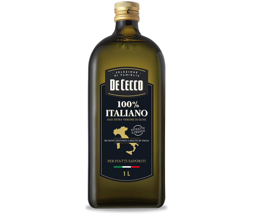 100% Italiano<br>Olio extra vergine di Oliva