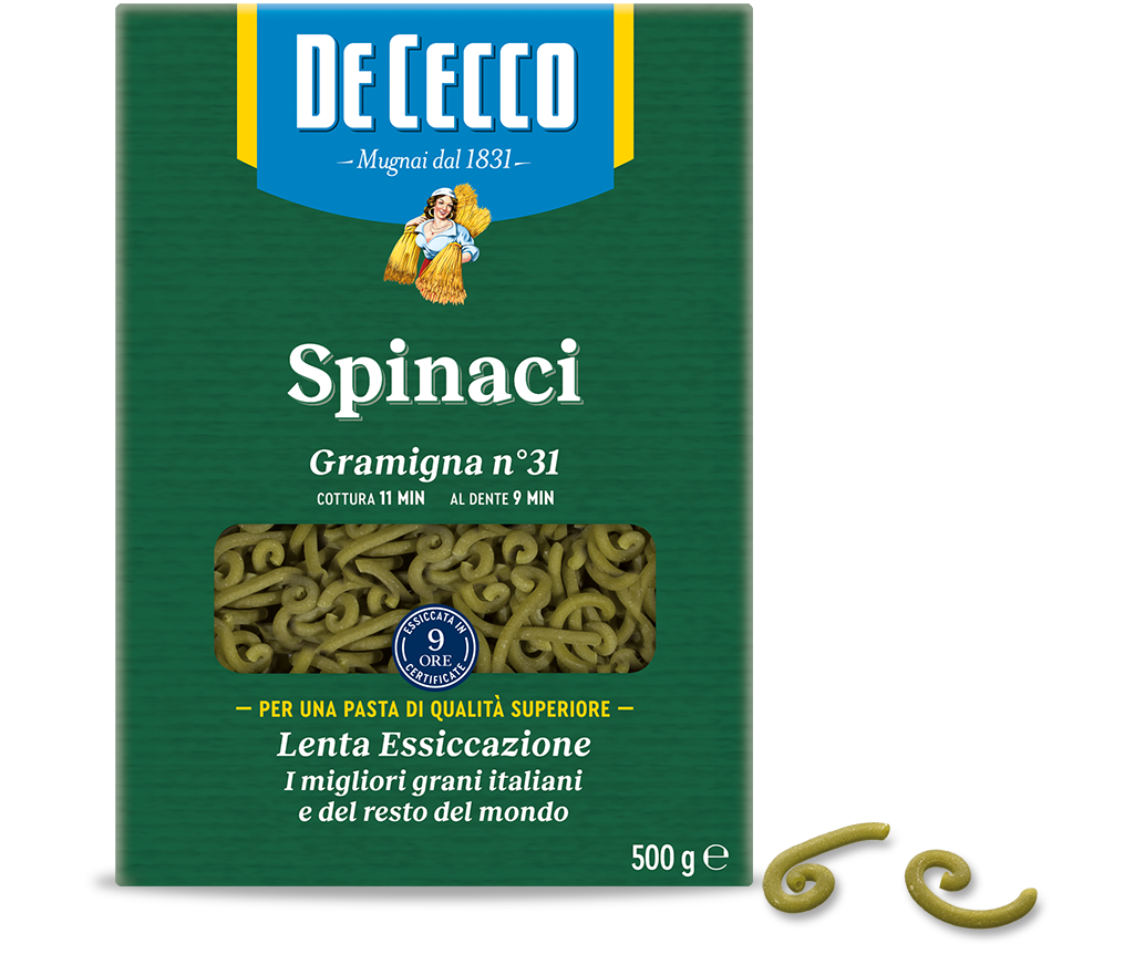 Gramigna n° 31 con spinaci
