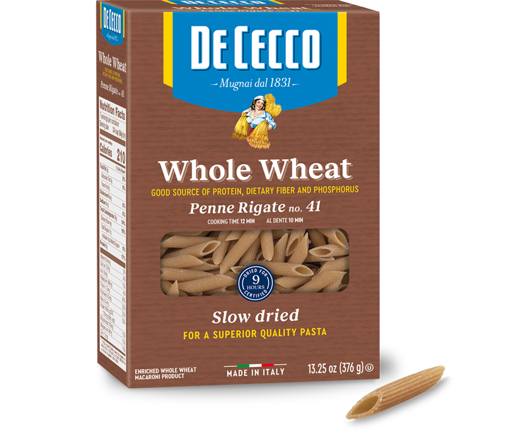 https://www.dececco.com/wp-content/uploads/2022/10/VIP1041-PENNE-RIGATE-WHOLE-WHEAT-3.png